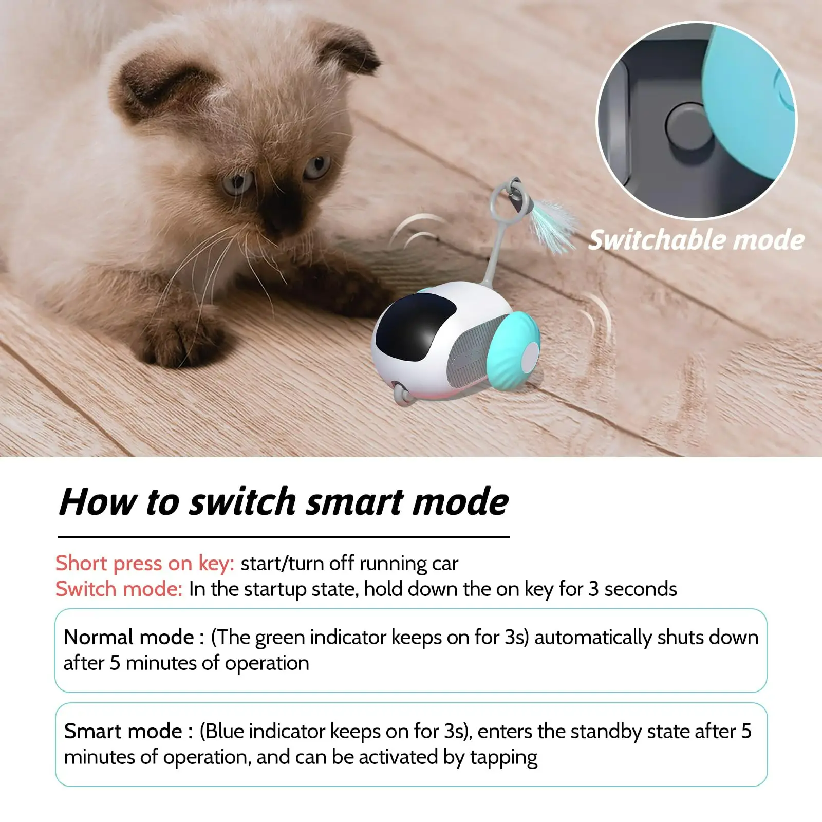 Smart Interactive Cat Toy Car – view 5