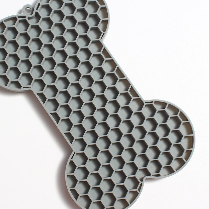 Bone Silicone Slow Feeder Lick Mat